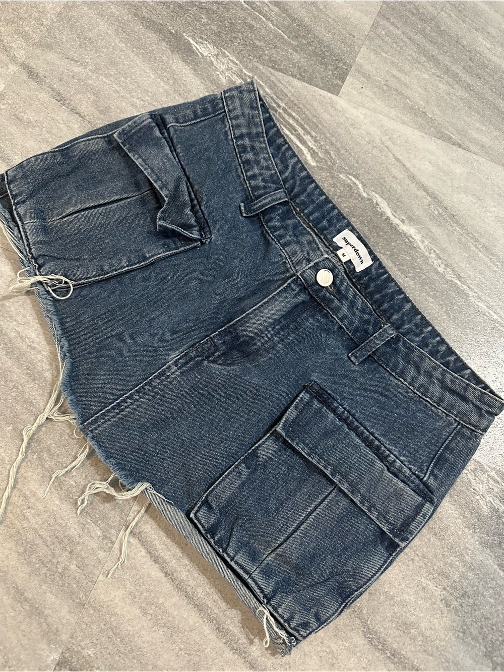 Revolve Superdown denim cargo Mini Skirt M